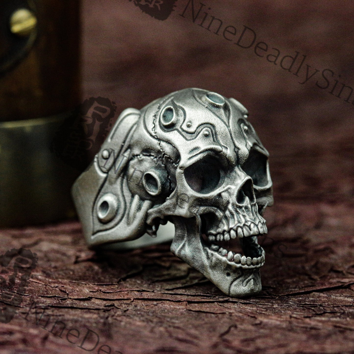 Mechanical Skull 925 Silver Ring - Doomsday Mechanical Skull Survival Ring - Unique Men Rings Artisan Made