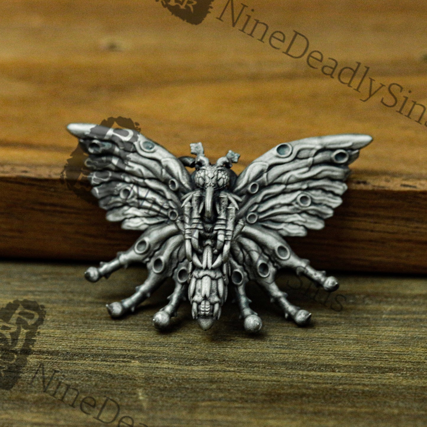 Butterfly From Hell 925 Silver Pendant Necklace - Horror Butterfly That Drains Souls - Unique Artisan Made