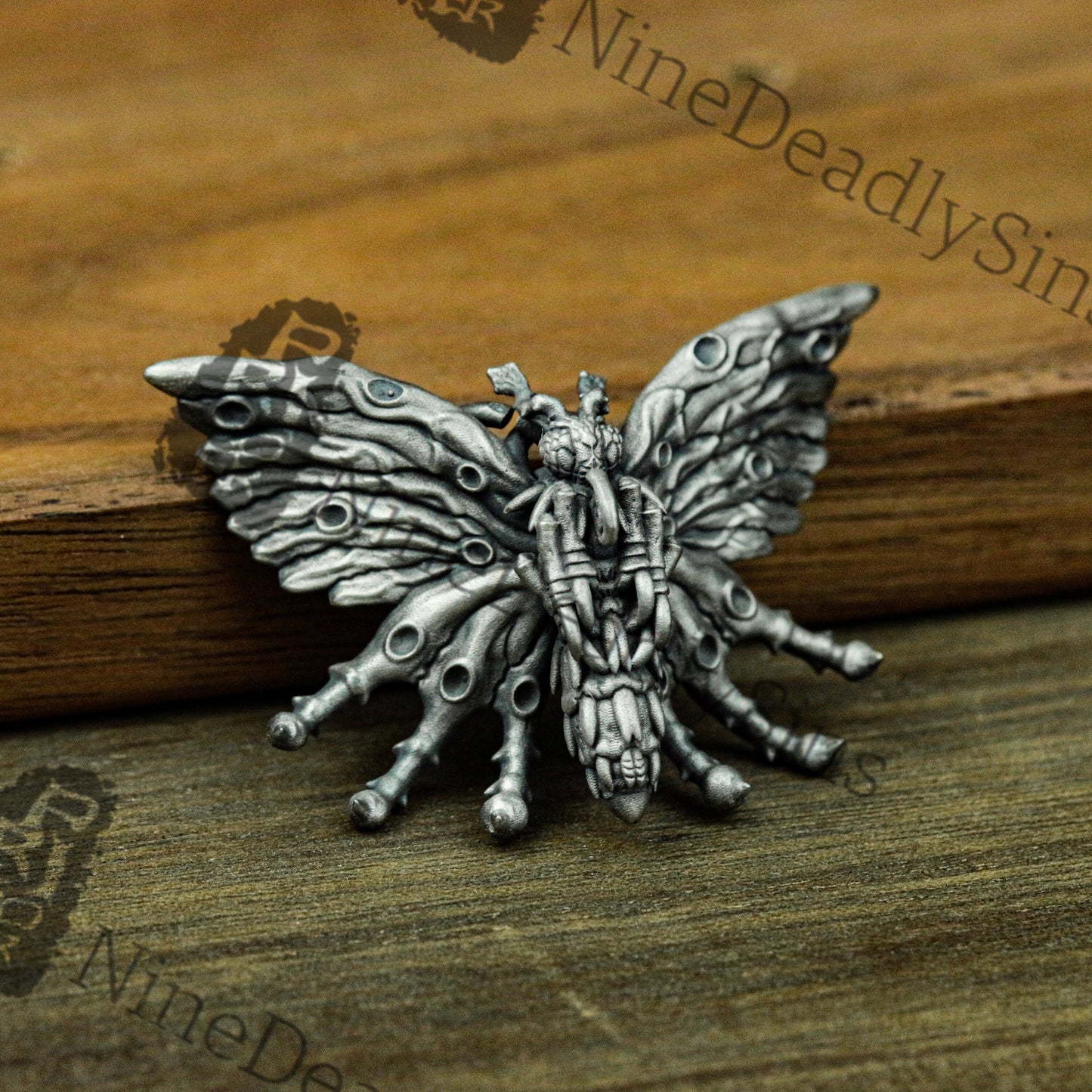 Butterfly From Hell 925 Silver Pendant Necklace - Horror Butterfly That Drains Souls - Unique Artisan Made