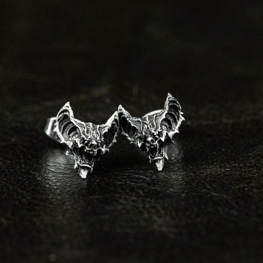 Bat gargoyle earrings, bat silver earrings, bat jewelry, personalized silver jewelry, gift for best man - handmade