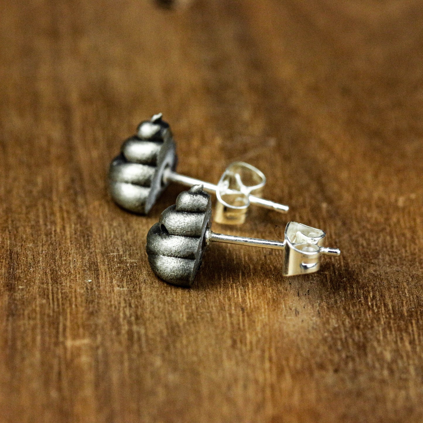 Sterling silver small poop emoji earrings, cute earrings, poop earrings, small earrings