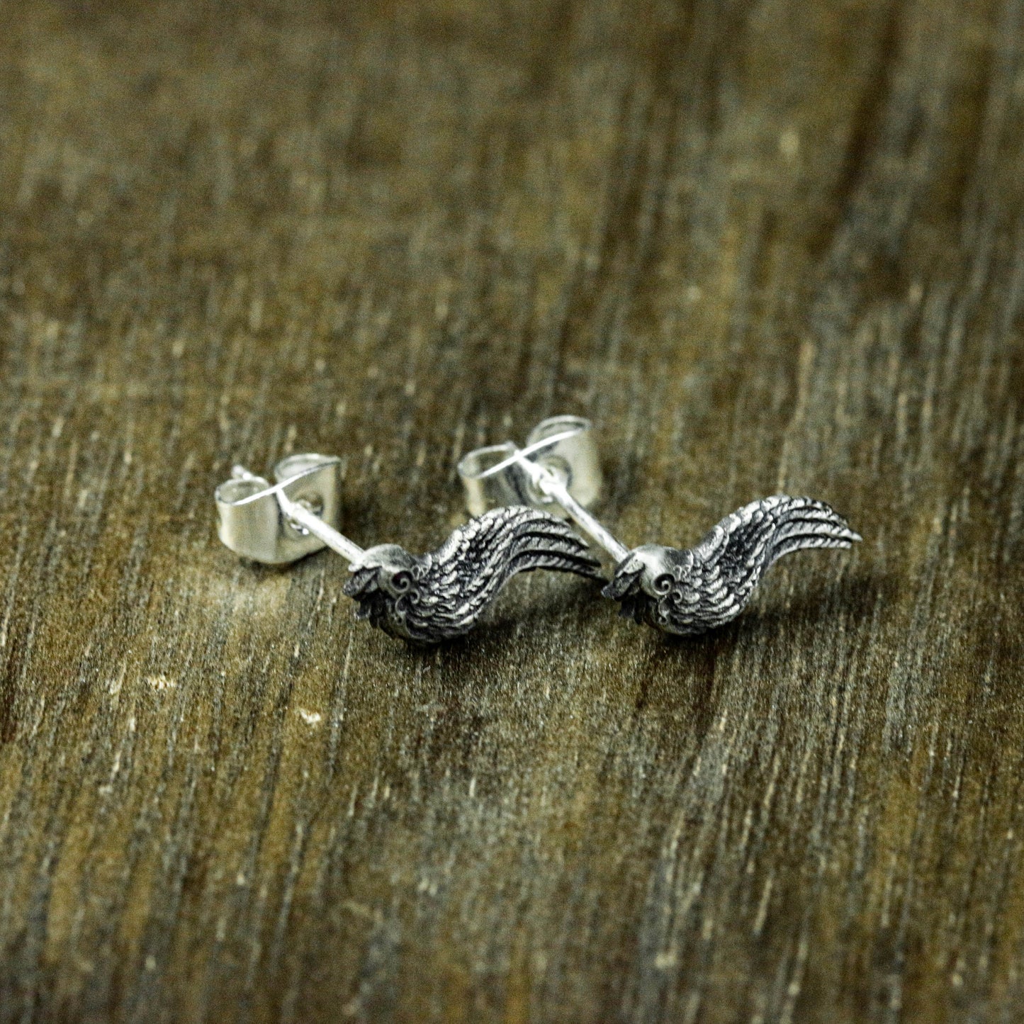 Angel wing earrings, silver earrings, angel wing earrings, wing earrings, gift for him - handmade