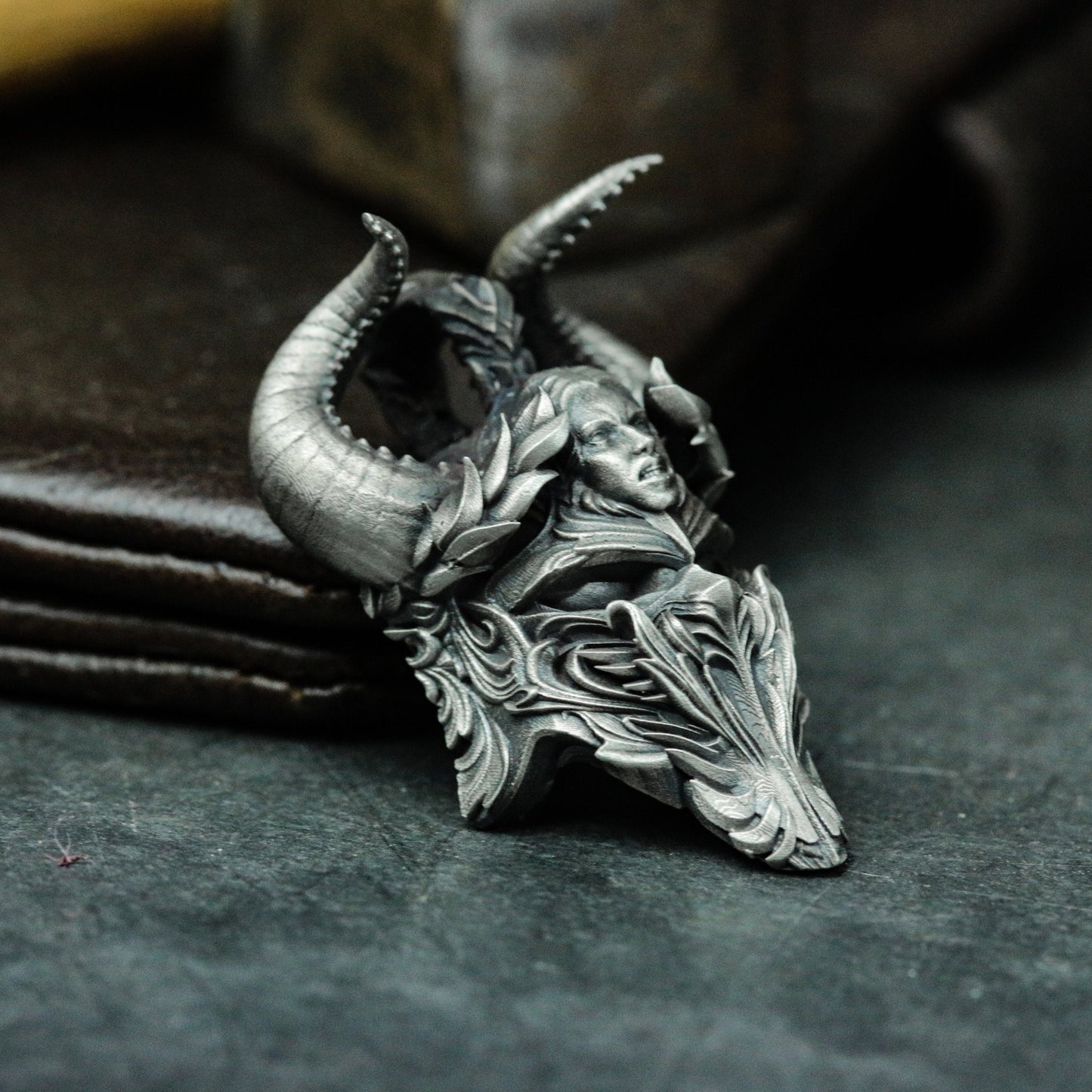 Eternal War, 925 Sterling Silver Pendant Necklace, Soul Helmet Pendant, Mask of Hell Ghost