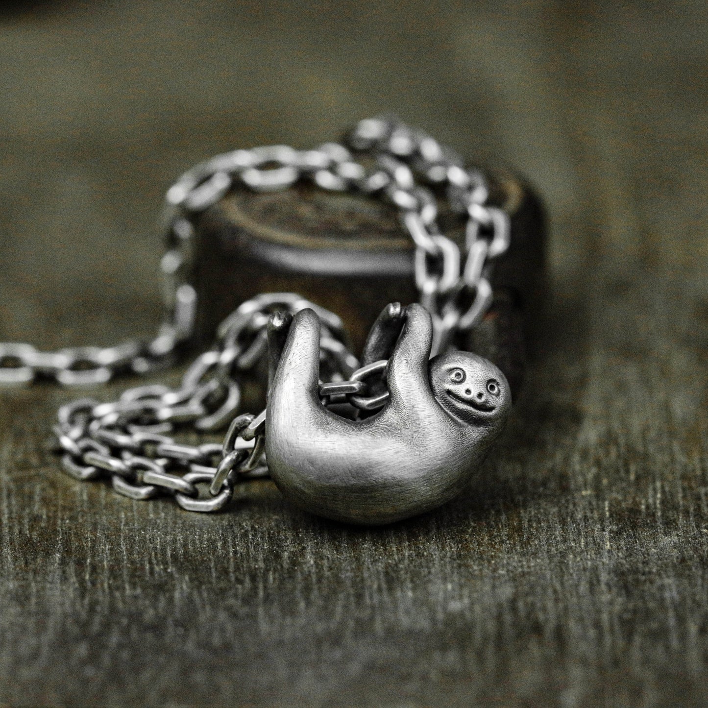 925 Sterling Silver Sloth Pendant Necklace Wild Pendant Cute Animal Animal Lover Girls Gift Groomsmen Gift Small Pendant