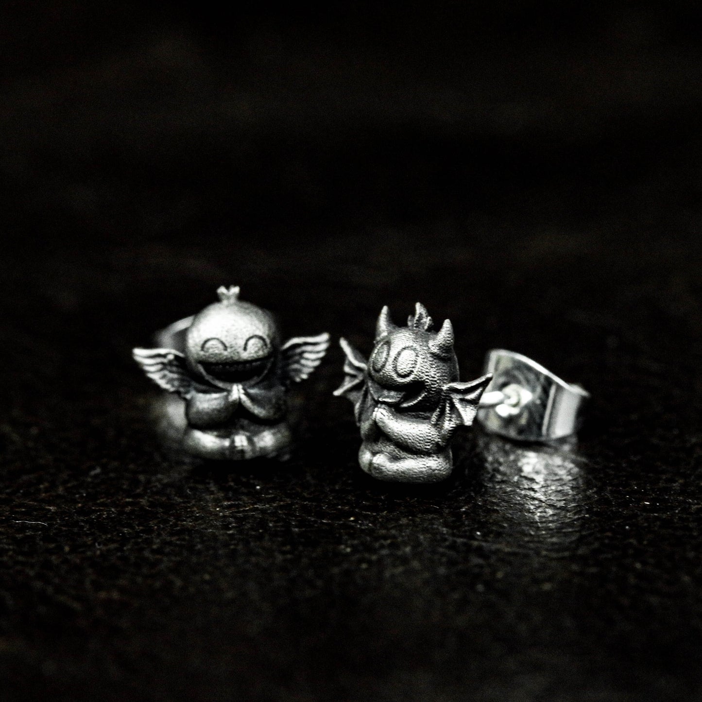 Angel demon earrings, angel earrings, lucky gift, little demon earrings, gift for him - handmade