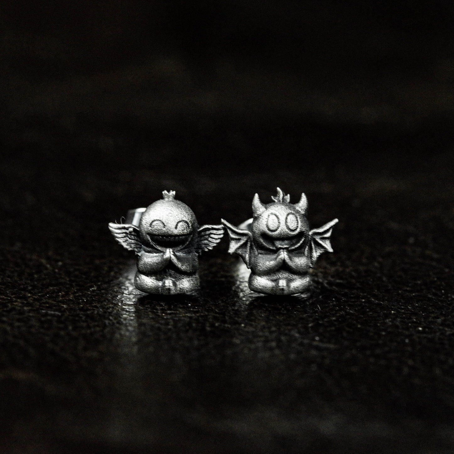 Angel demon earrings, angel earrings, lucky gift, little demon earrings, gift for him - handmade