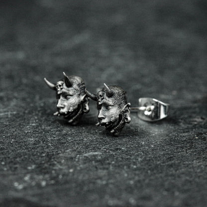 Witch earrings, female face earrings, face earrings, skull earrings, gifts for him - handmade.