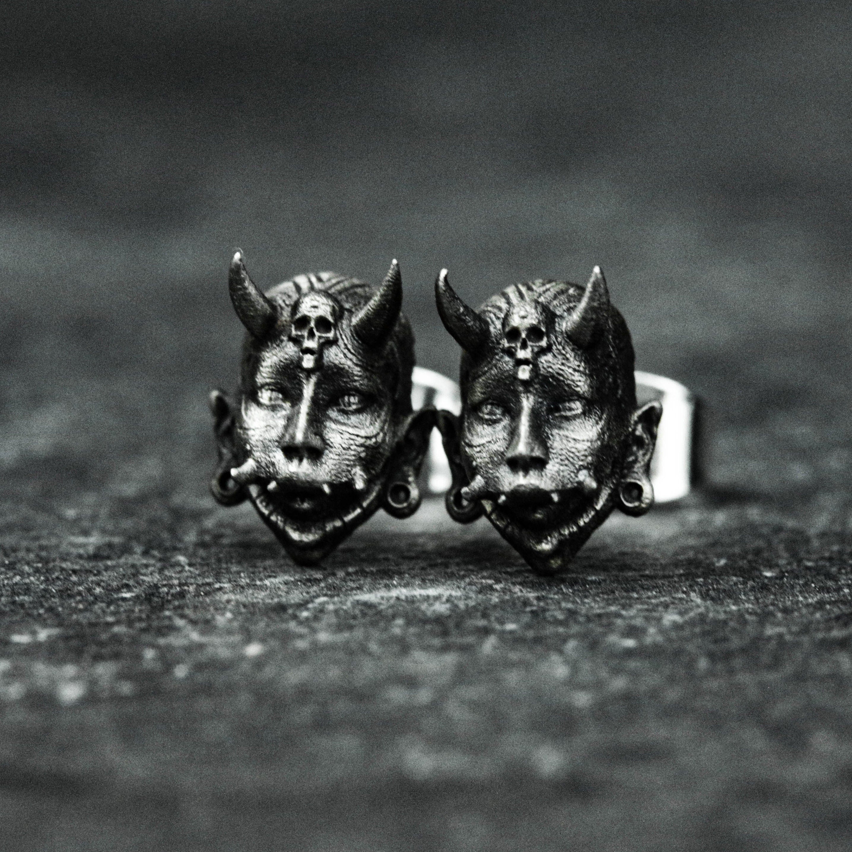 Witch earrings, female face earrings, face earrings, skull earrings, gifts for him - handmade