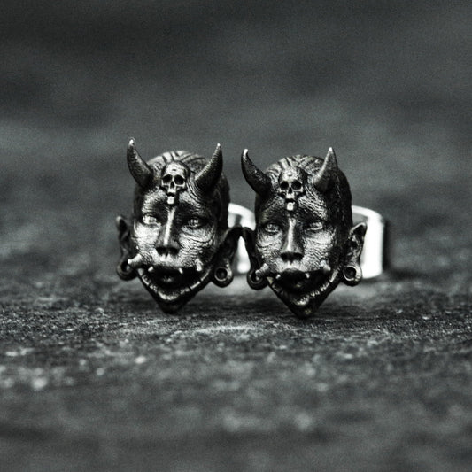 Witch earrings, female face earrings, face earrings, skull earrings, gifts for him - handmade