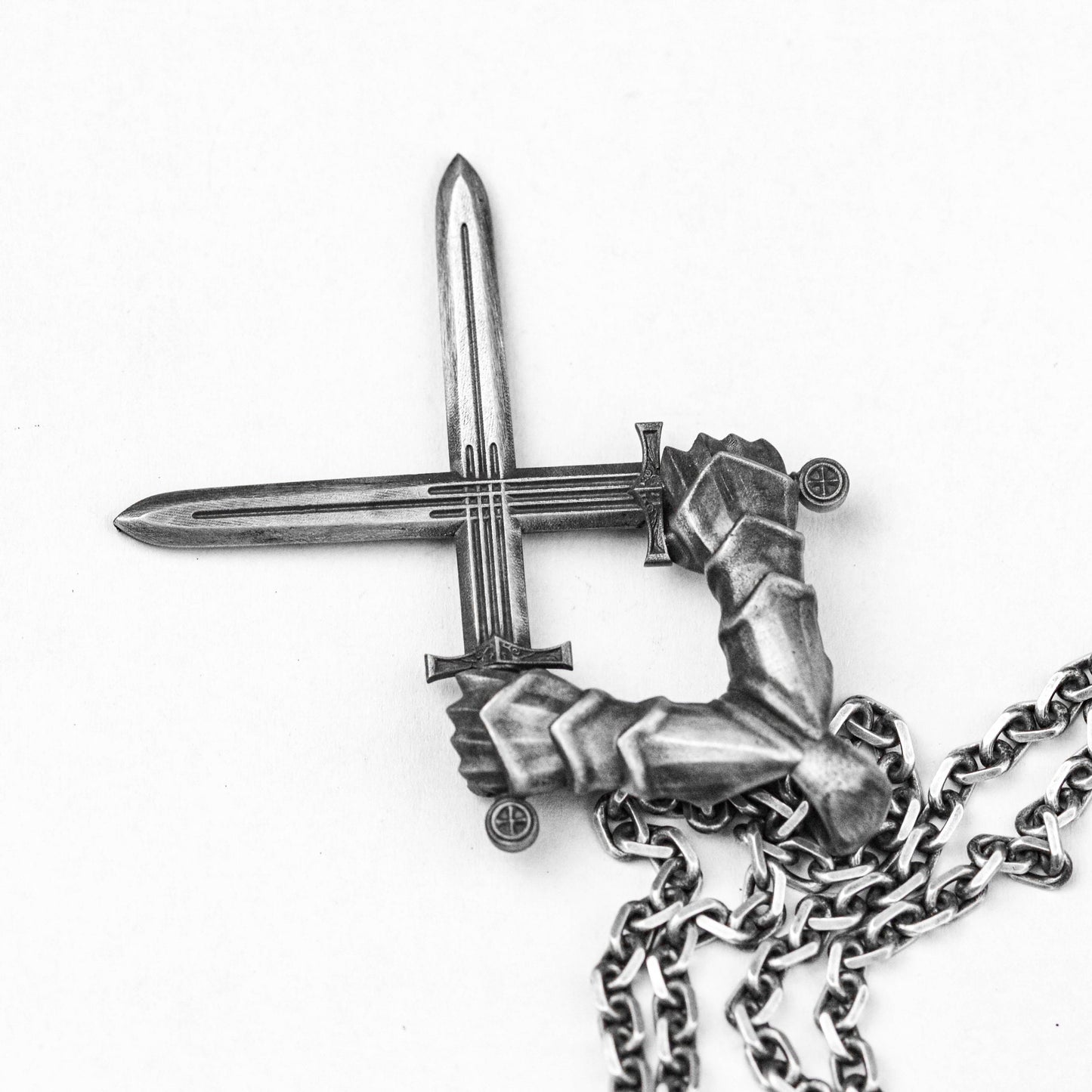 High Quality Necklace Pendant - Cross Sword Silver Jewelry - Handmade Silver Sword Pendant - Meaningful Jewelry