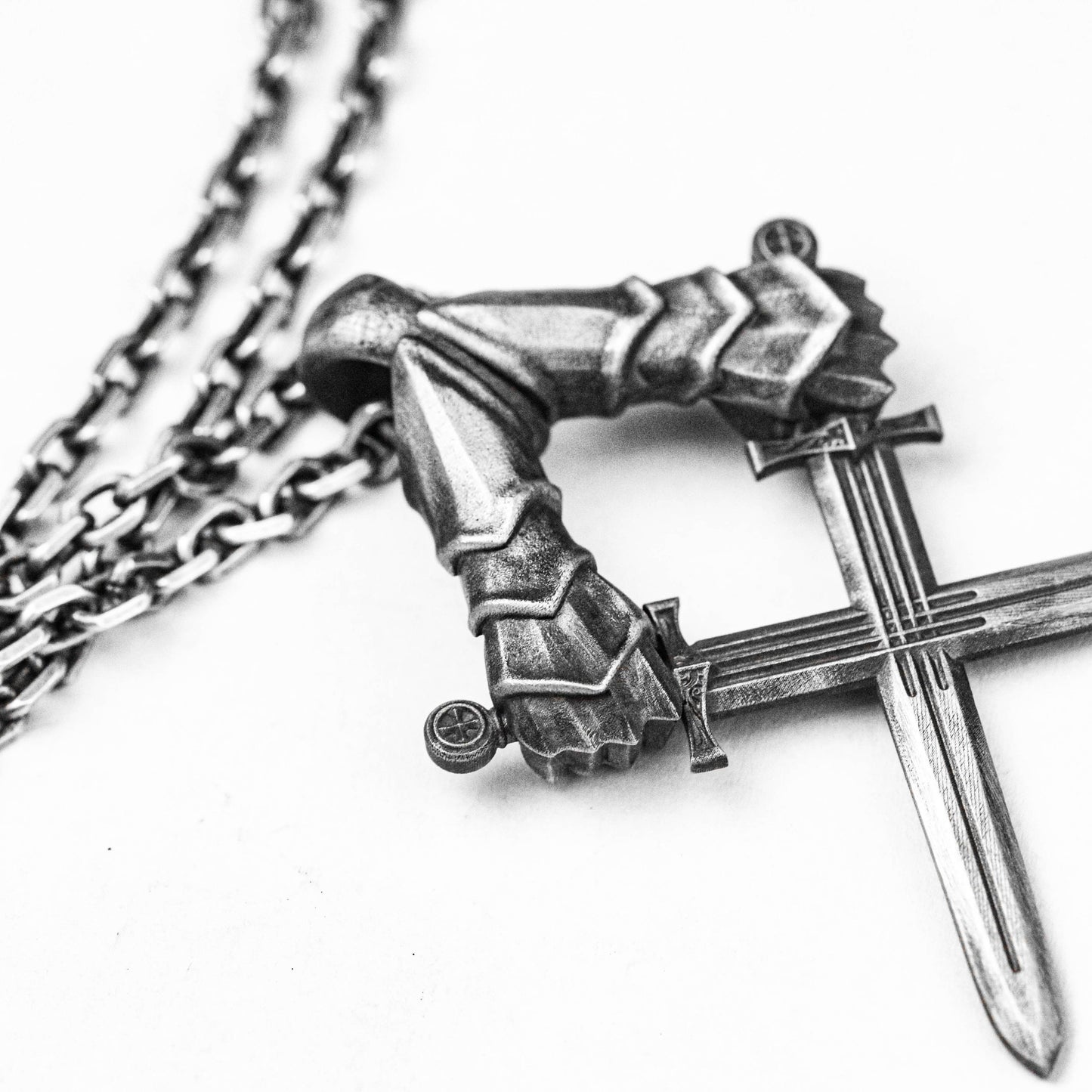 High Quality Necklace Pendant - Cross Sword Silver Jewelry - Handmade Silver Sword Pendant - Meaningful Jewelry