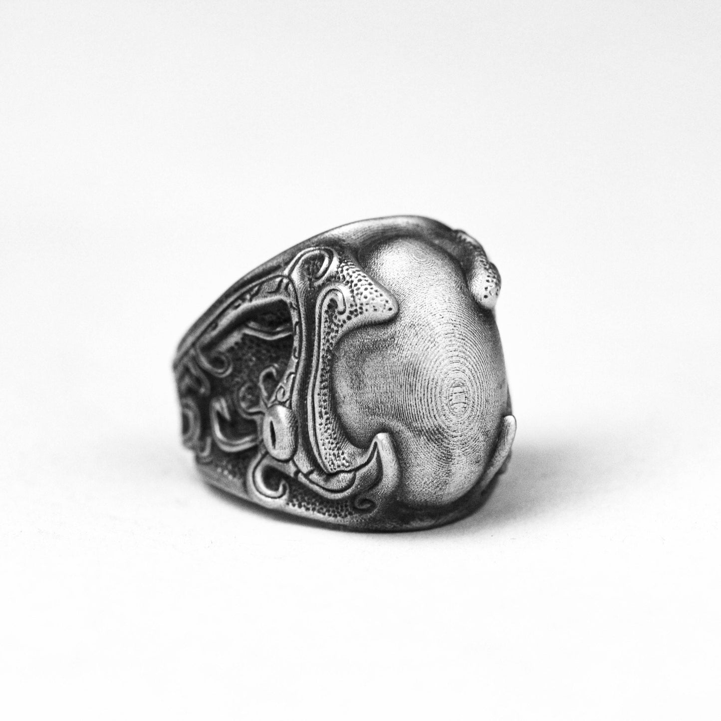 925 Silver Chinese Dragon Ring, Taotie Ring Texture design of the Warring States Period, 925 silver rings, Chinese bronze texture rings