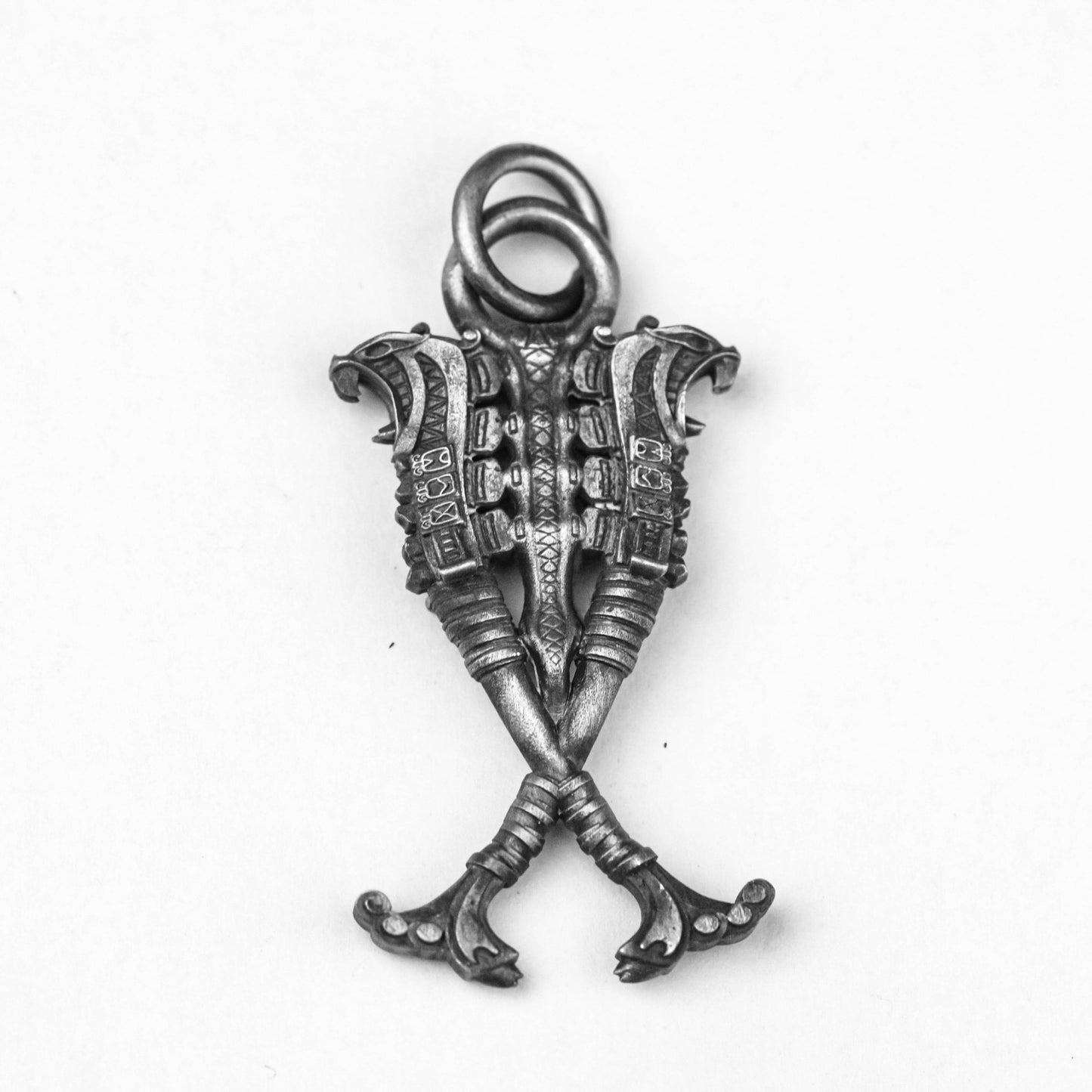 925 Silver Mayan Serpent Spirit Scepter of Destiny Pendant