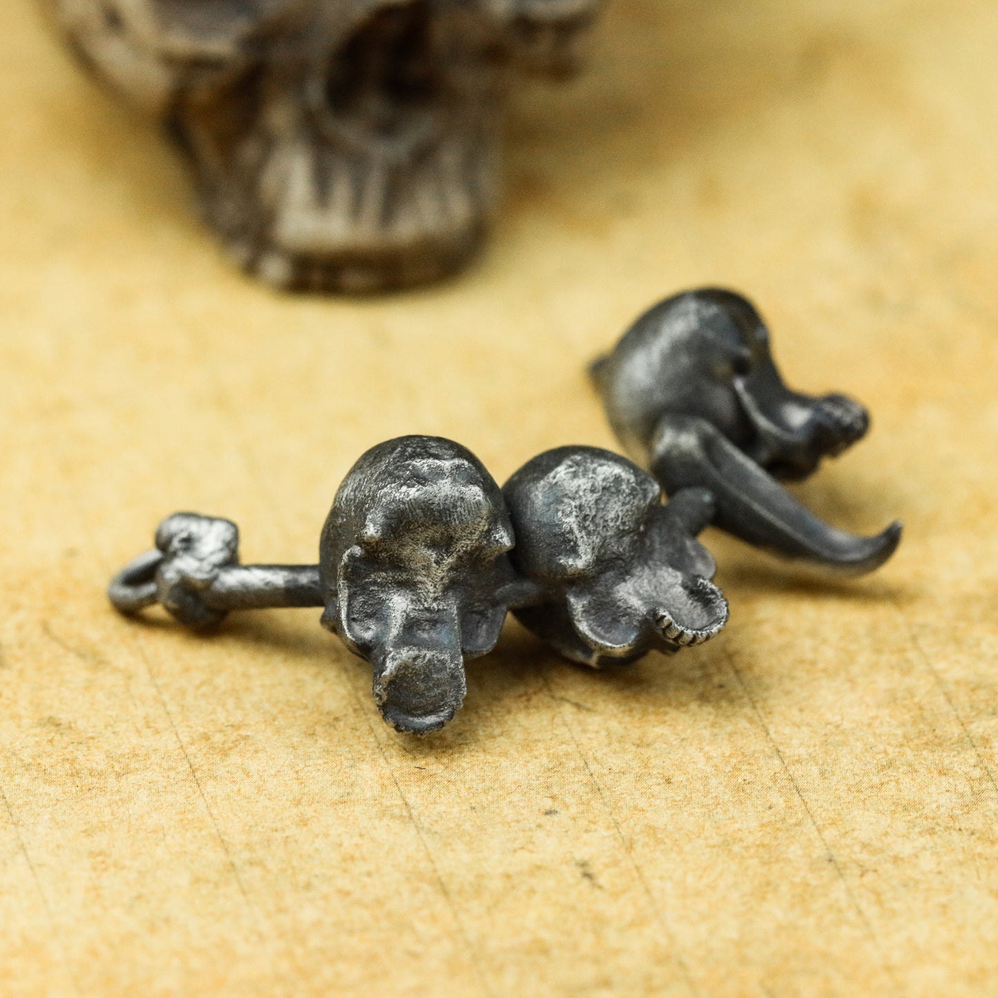 Barbarian's Booty, 925 Silver Skull Pendant Necklace, Tribal Booty Necklace, Skull and Teeth