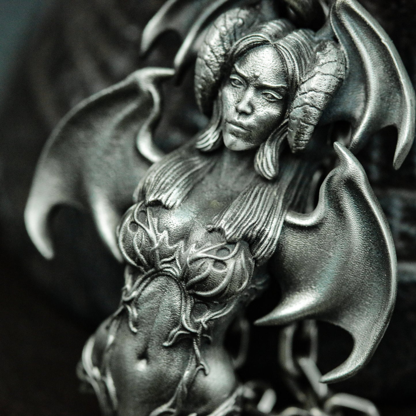 Satan's Messenger, Demon Banshee 925 Silver Pendant Necklace, Unique Gothic Banshee Necklace Artisan Gift