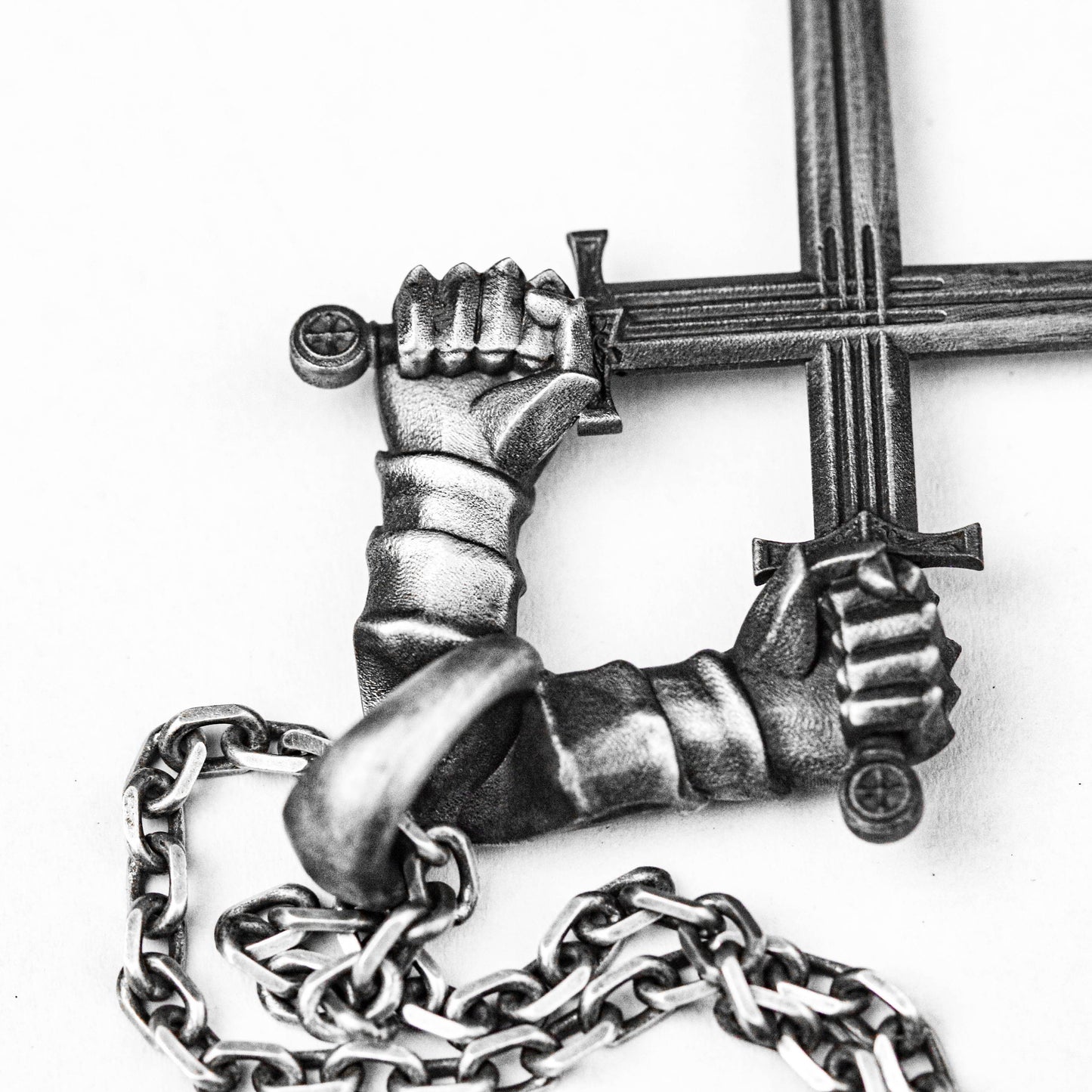 High Quality Necklace Pendant - Cross Sword Silver Jewelry - Handmade Silver Sword Pendant - Meaningful Jewelry