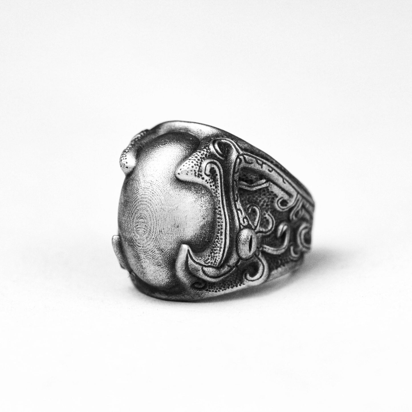 925 Silver Chinese Dragon Ring, Taotie Ring Texture design of the Warring States Period, 925 silver rings, Chinese bronze texture rings