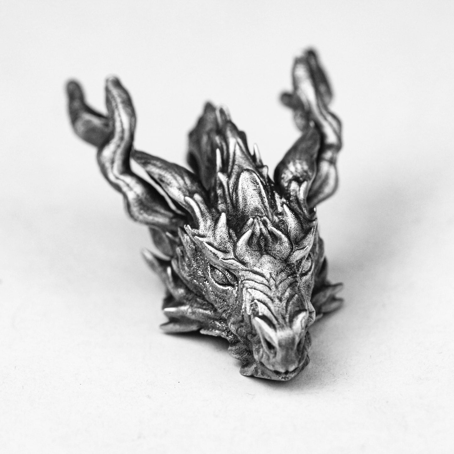 925 silver unique dragon necklace, horned dragon head pendant, Game of Thrones dragon charm, everyday jewelry for men, birthday gift