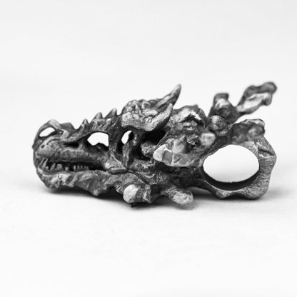 Artisan-Crafted 925 Silver Flame Dragon Necklace - Epic Series Style Men's Statement Jewelry