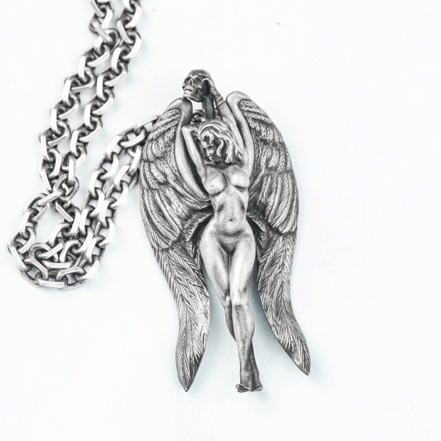 Angel Pendant Necklace Art Deco Style Party Favor - Demon Necklace - Statue Ornament - Design Art Pendant