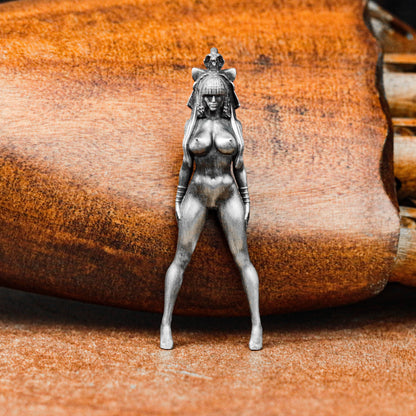 Isis Egyptian Goddess Jewelry - Nude Female Body Silver Pendant Necklace - Design Artwork - Girls Charm - Charm Silver Jewelry.