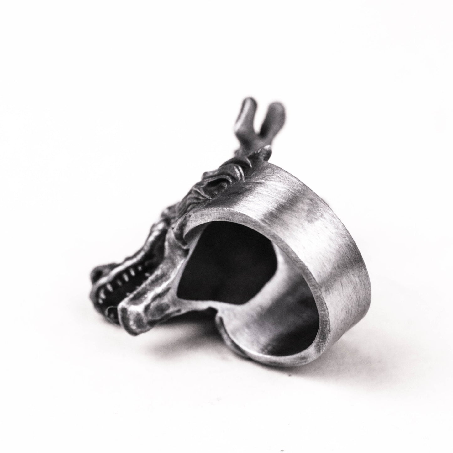 925 silver Dragon Head Ring Divine animal unicorn ring, dragon's son handmade silver ring, silver animal dragon tribe ring gift