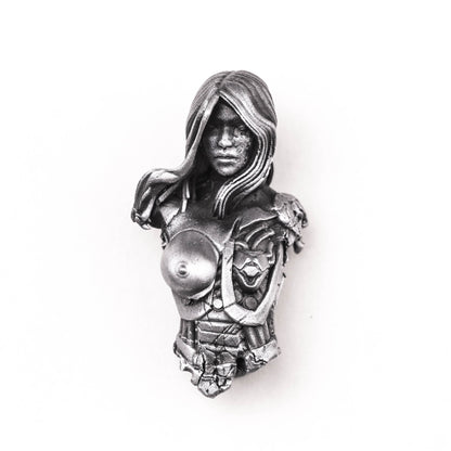925 silver mechanical female body pendant, cyberpunk jewelry, mechanical girl pendant nude female pendant war damage female body pendant.