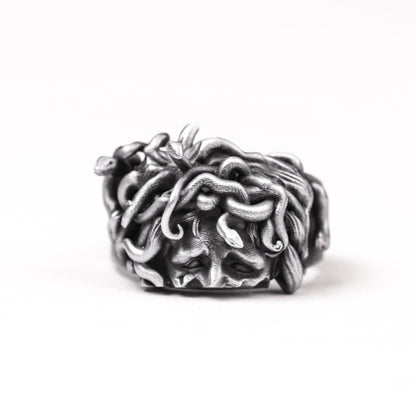 925 Silver Hydra Ring, Evil Goddess Ring, Medusa Sculpture Ring Stacking Ring Snake Ring Magic Eye Ring Reptile Ring.