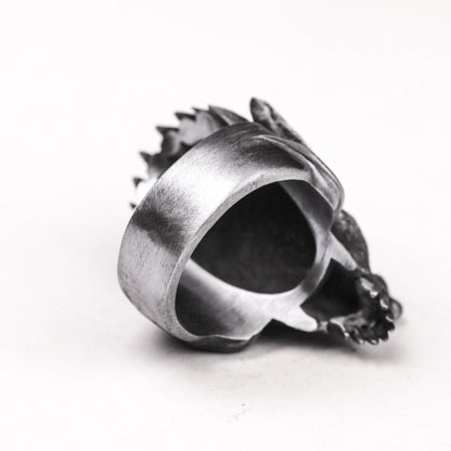 925 silver goblin ring, horror ring, men's large ring, movie game jewelry.