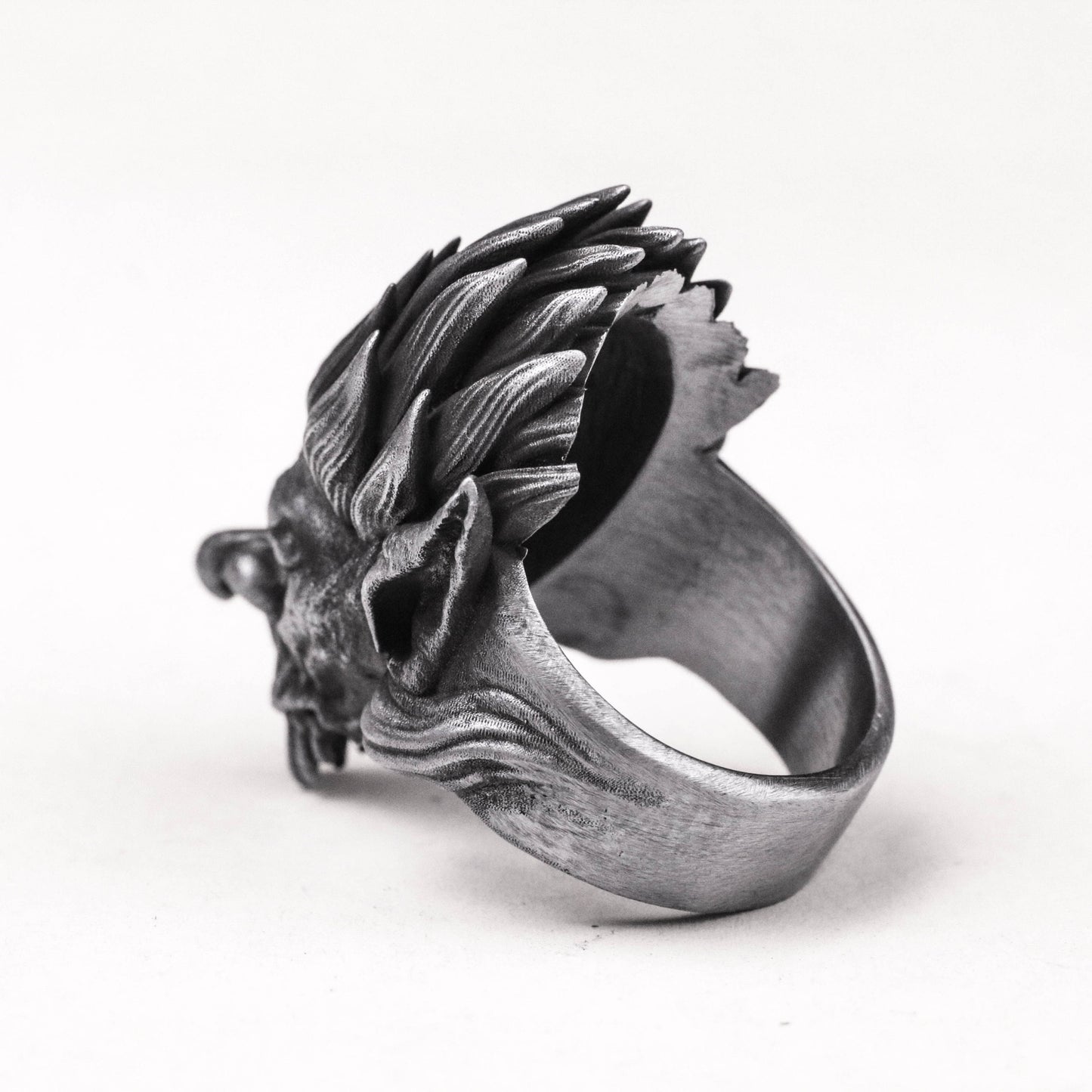 925 silver goblin ring, horror ring, men's large ring, movie game jewelry