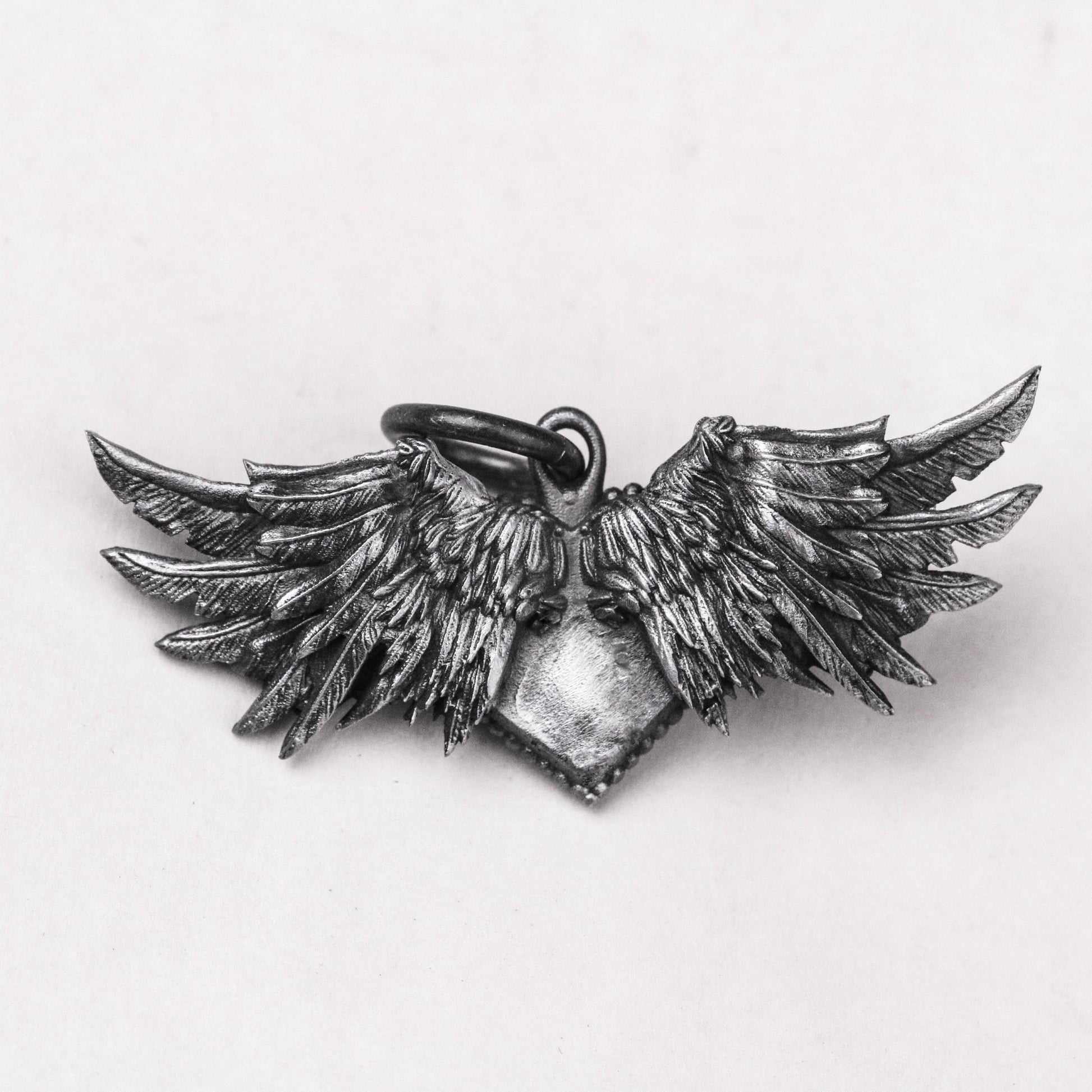 925 Silver Angel Wings Necklace Pendant, Heart Wings Pendant,Angel Wings Pendant Charms,Angel Wings Antique Silver Charms,Wing Heart charm.