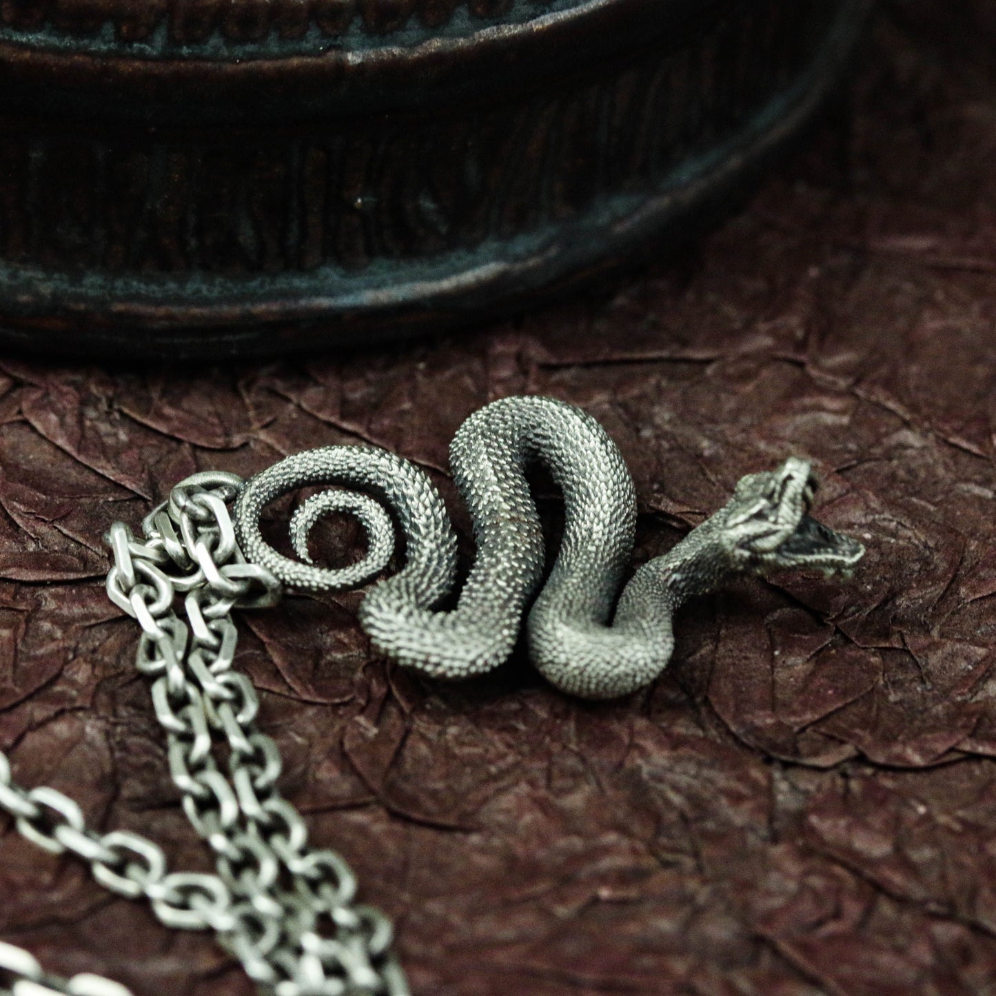 925 silver snake pendant, poisonous snake jewelry snake pendant, viper,garter snake,garden snake, coiled snake pendant