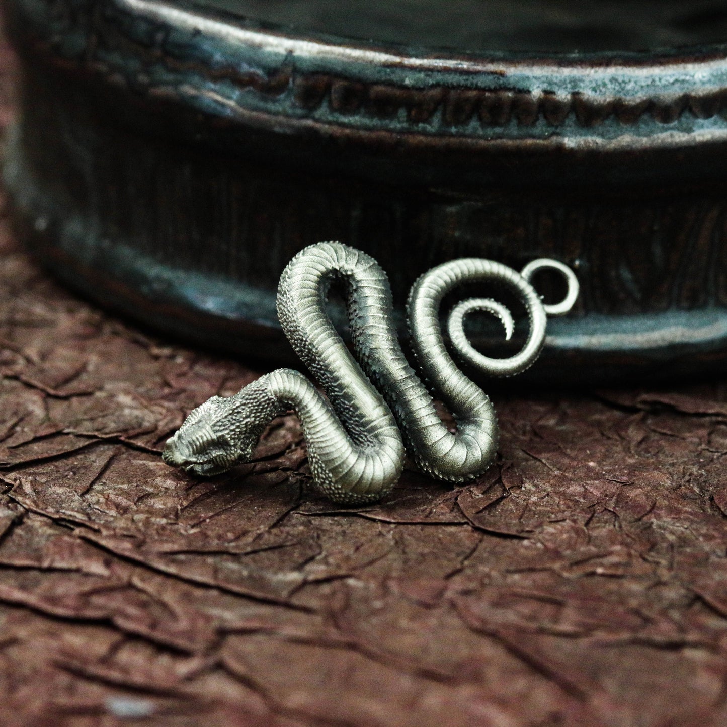 925 silver snake pendant, poisonous snake jewelry snake pendant, viper,garter snake,garden snake, coiled snake pendant