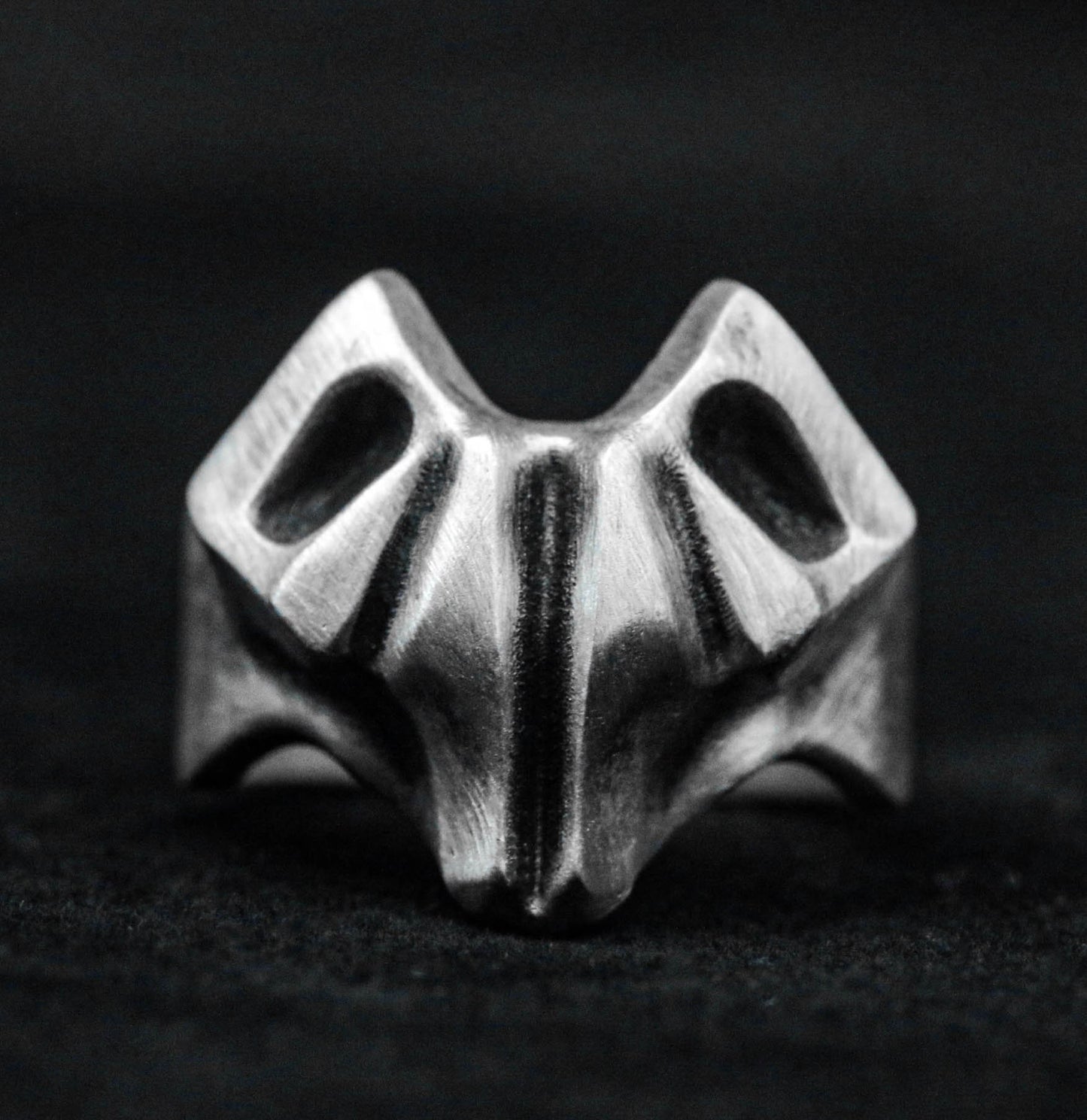 Faceted Goat Head Ring - Geometric Ram Jewelry - Sterling Silver Sheep Ring - Handmade Abstract Goat Head Gift - Ram Skull